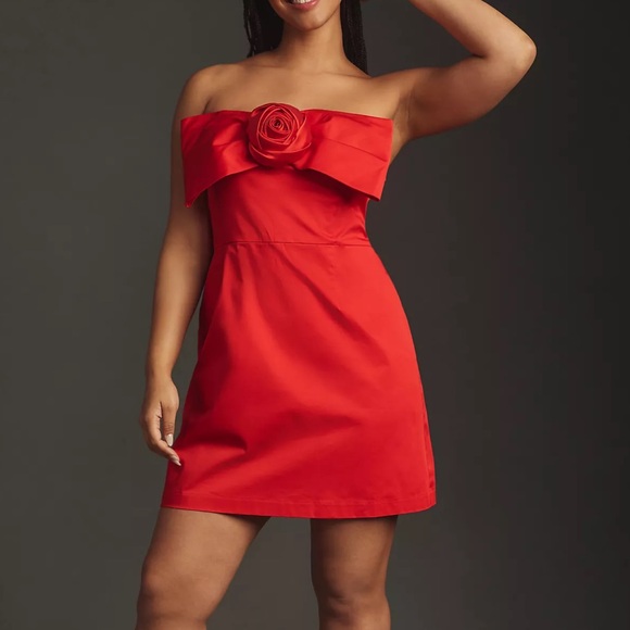 Anthropologie Red Bow Dress - Picture 5 of 7